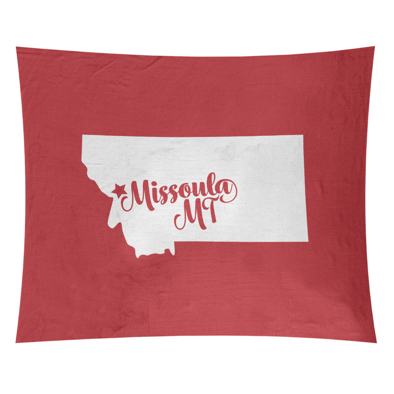 Tapisserie Missoula Montana, H 27,5 po x l 37,5 po, Rouge