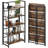 Vintage Multifunctional Folding Bookshelf, No-assembly Plant Stand Storage Rack Shelves For Home Office (fire, 5-tier)-1052324122