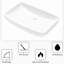 Lavabo de salle de bain rectangulaire en céramique 24 po x 15 po - Moderne, teinté, monté sur comptoir pour la maison et la salle de bain Design chic et moderne, installation au-dessus du comptoir