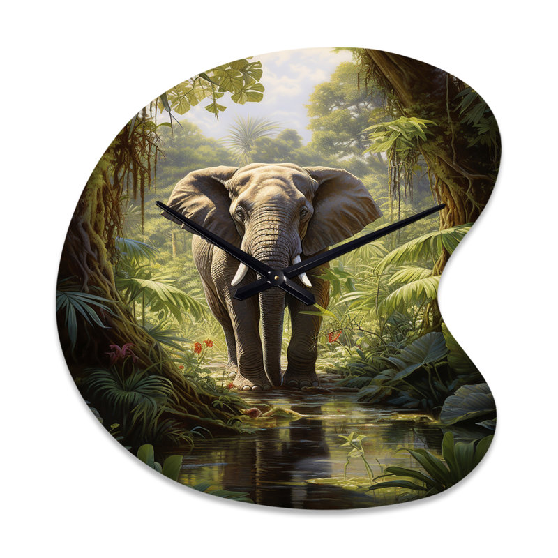 Horloge murale Elephant Jungle Sanctuary IV - Elephant, Grand