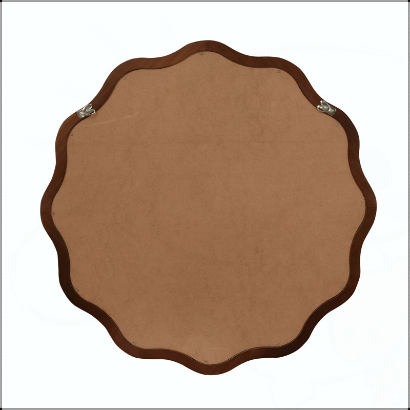 Miroir décoratif 30 pouces, Noyer noir, Rond, 30 po x 30 po