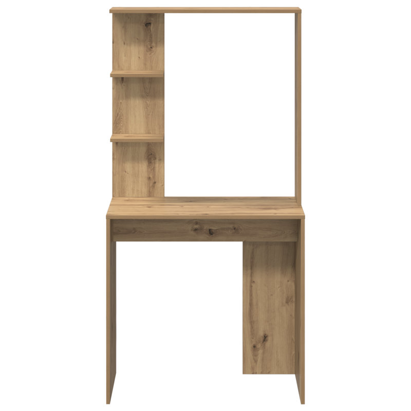 Computer Desk Solid Wood, MDF Compact, Artisan Oak