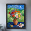 «Black», encadré noir, magnifique arrangement de fleurs à l'huile, art mural, impressions de style rétro-313455927