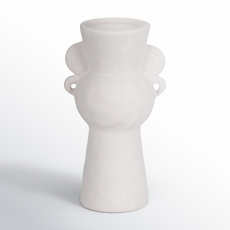 8'' Handmade Ceramic / Porcelain Table Vase, White