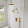Pressure-Balanced Shower System, Ceiling Mount Dual Showerheads with Handheld SHower Spray