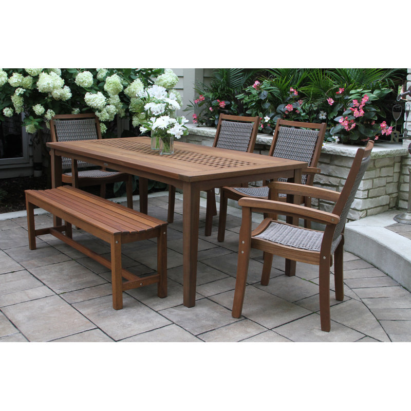 Ensemble de salle à manger rectangulaire pour enfant en eucalyptus de 76 po Fleur