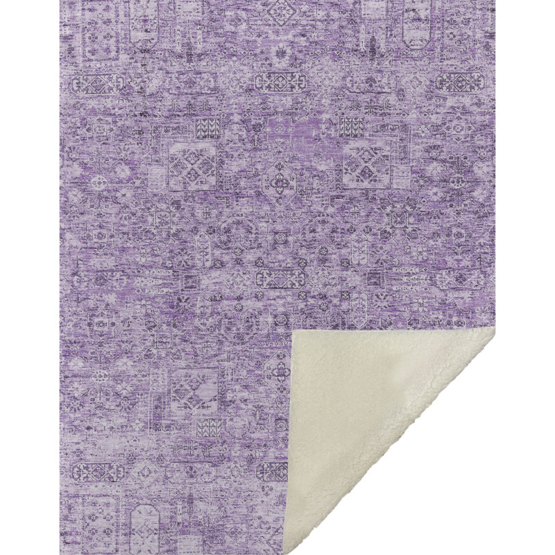 Jeté à panneau Addison Sherpa ASB611, Lilas