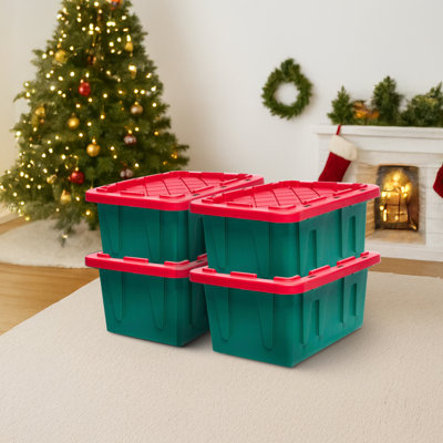 HOMZ Durabilt, bacs de rangement en plastique robustes avec couvercles