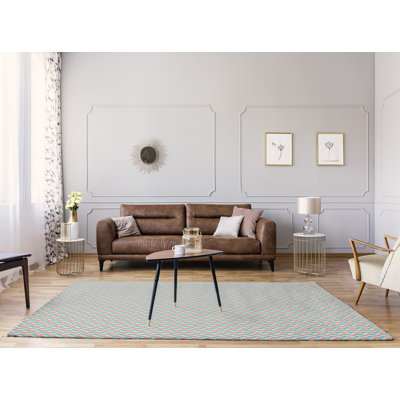 Tapis "reg patterns chevers misty rose/bleu/orange"