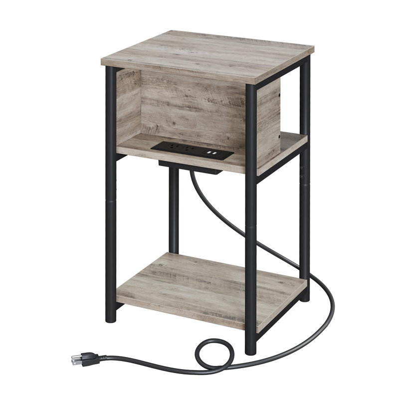 Table d'appoint avec station de charge, Grège