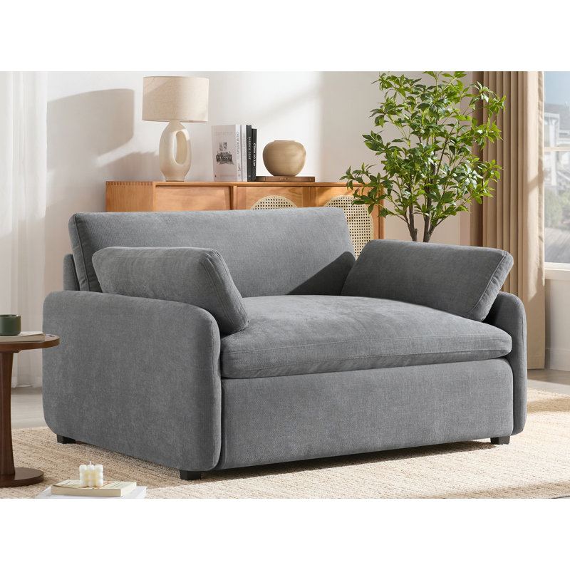 Fauteuil moderne rembourré et confortable, Gris