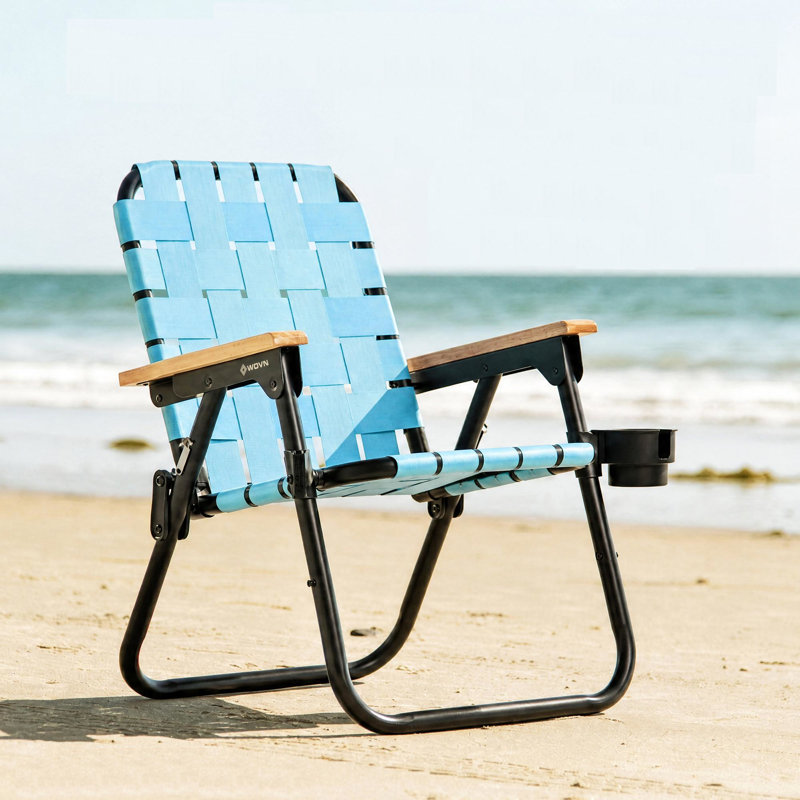GoSports Outdoors WOVN Premium Beach & Camping Chair - Folding Backpack Chair for Adults, Teal