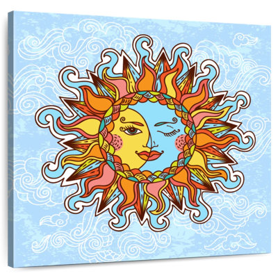 Oberle Cartoon Boho Sun And Moon