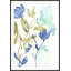 «Cobalt and Olive Bouquet I» par Jennifer Goldberger - peinture encadrée-447972856-471428171