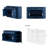 55.1" Modern Storage Cabinet – 2 Doors & 2 Drawers, Stripe Mdf Sideboard With Aluminum Handles, Curved Side Door & 3-tier Shelves, Buffet Cabinet For Living Room, Bedroom, Dining Room,navy Blue-491197310