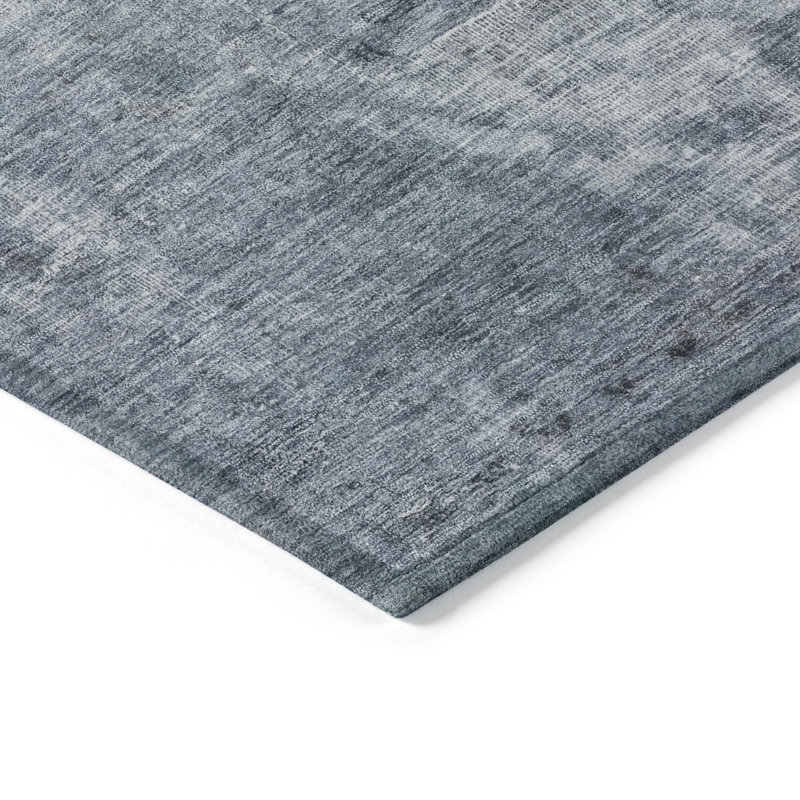 Lavable à la machine intérieur / extérieur Claudian ACN1629 Bleu, Rectangle 10 pi x 14 pi