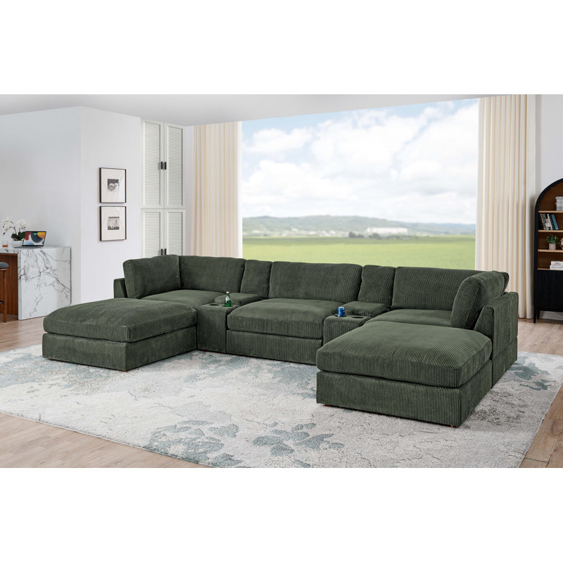 Canapé modulaire Auchterarder, Vert foncé