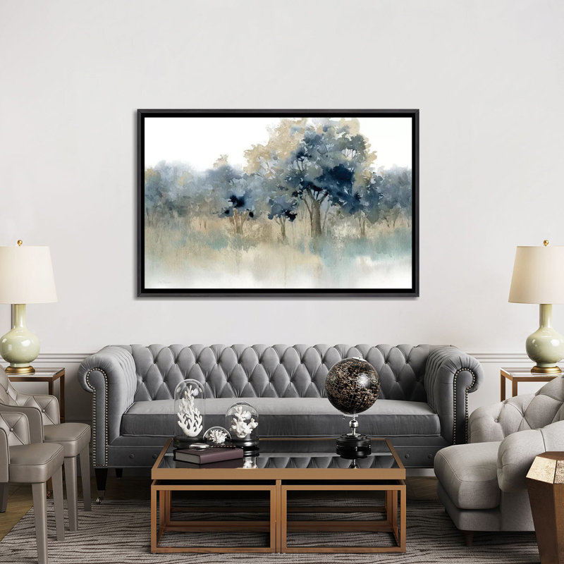 «Water's Edge II» par Carol Robinson, reproduction sur toile tendue, H 40 po x l 60 po x P 1 po, Encadrement noir décoloré