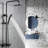 10.04*7.68" Thermostatic Shower System Rain Shower Head Set, 3 Function Metal Wall Mount Exposed Shower System with Rough-in Valve