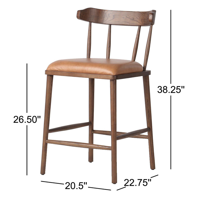 Colter Stool-Antwerp Natural-Counter, Chaps Saddle, Dark Brown