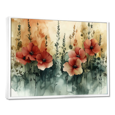 Coucher de soleil sur les fleurs de fuschia II - Fuschia, reproduction d'art sur toile