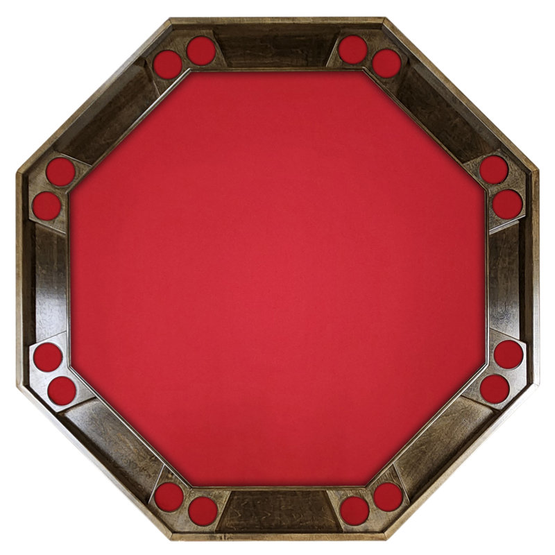 Table de poker Classic, L 52 po x P 48 po x H 29,5 po, Bois de charpente, Feutre rouge