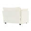 Chaise de salon Comfy - Assise simple en chenille blanche avec fauteuil rembourré