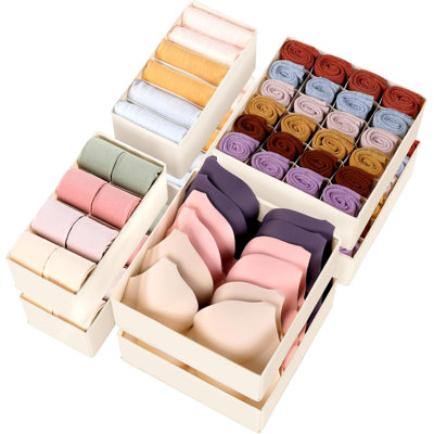 Sous-vêtements, organisateur de garde-robe pliable 8 pièces