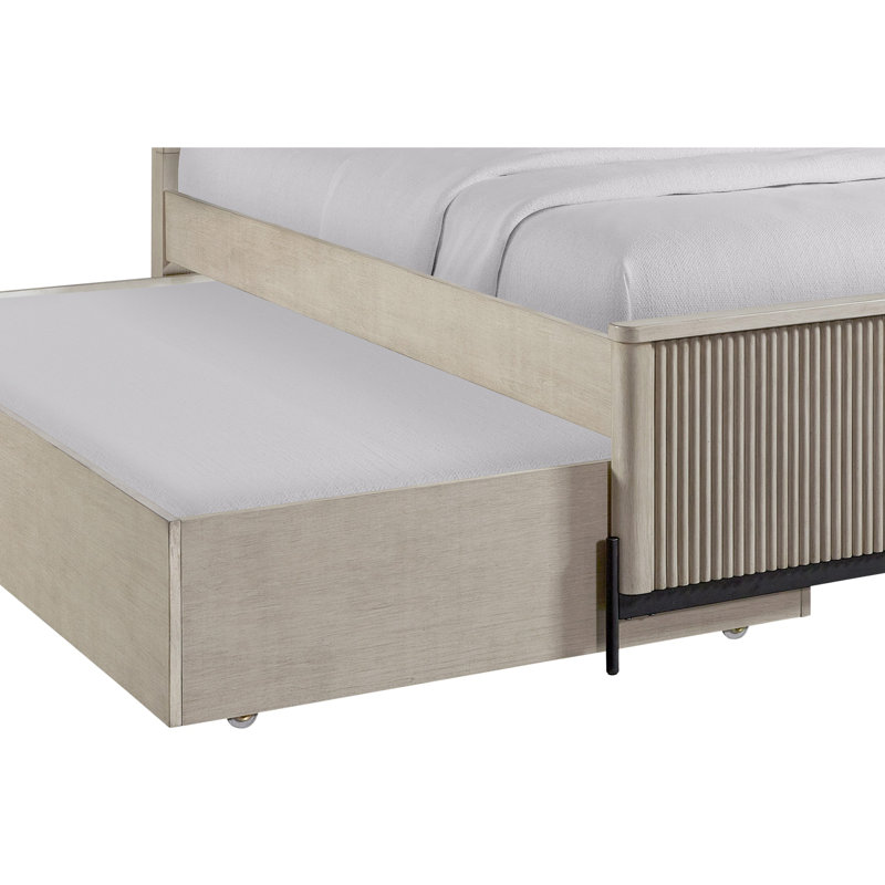 Twin Over Twin Trundle Bed, Gray, Queen