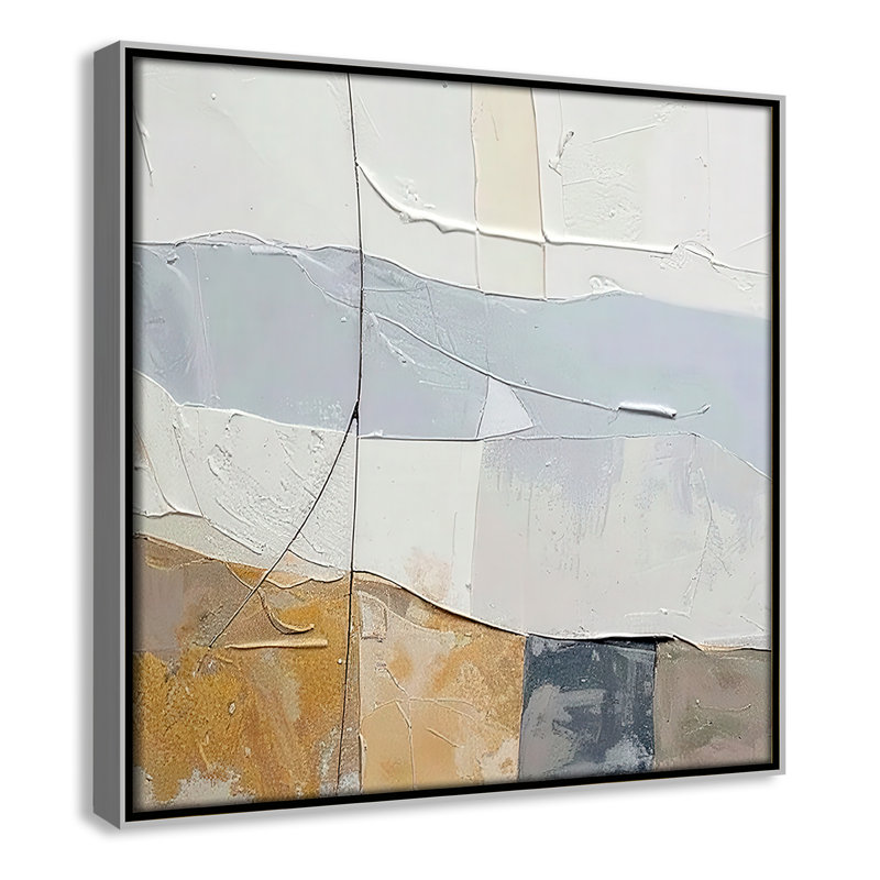 «Plastered I Print» par Alonza Saunders, Framed Canvas, 13.5'' W x 13.5'' H, Silver Floater