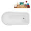 59" Streamline Soaking Freestanding Tub and Tray With Internal Drain-101697400