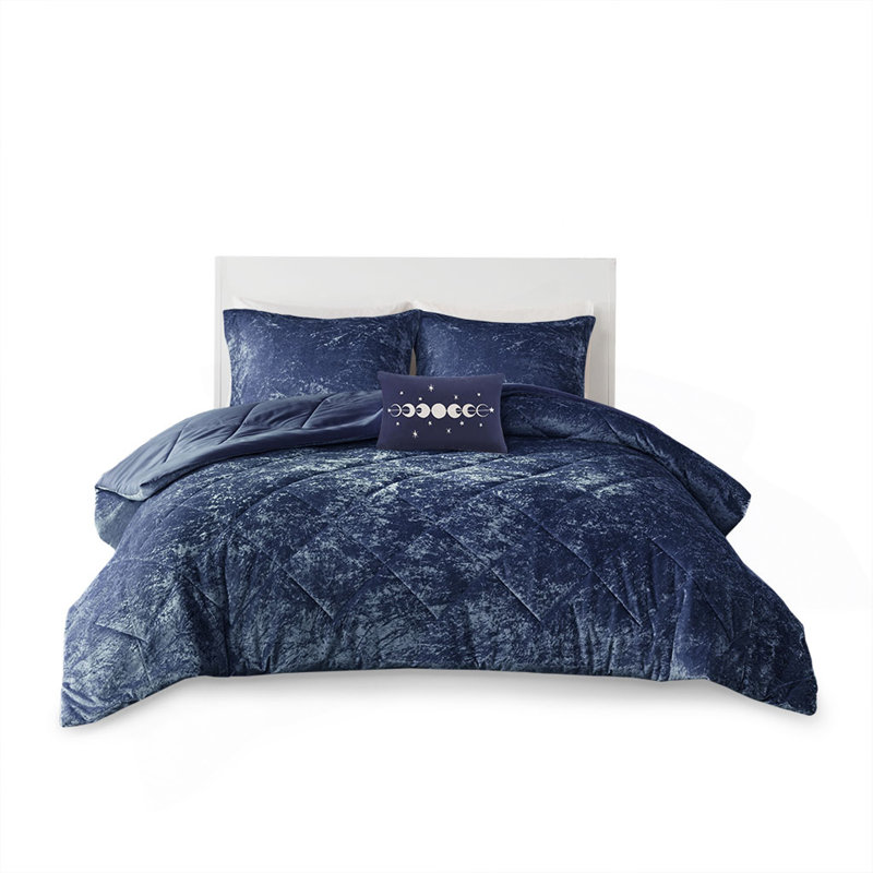 Ensemble d'édredon en velours simple / simple TG avec coussin décoratif, Édredon pour lit simple + 2 pièces supplémentai