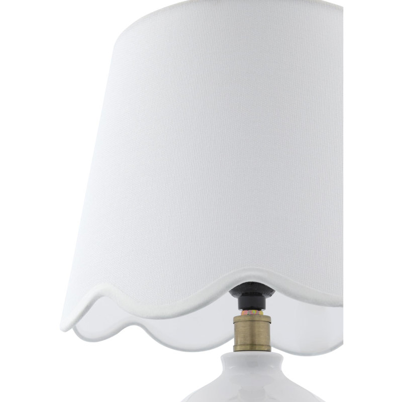 Lampe de table Amecia, Blanc, Lin lin, Blanc