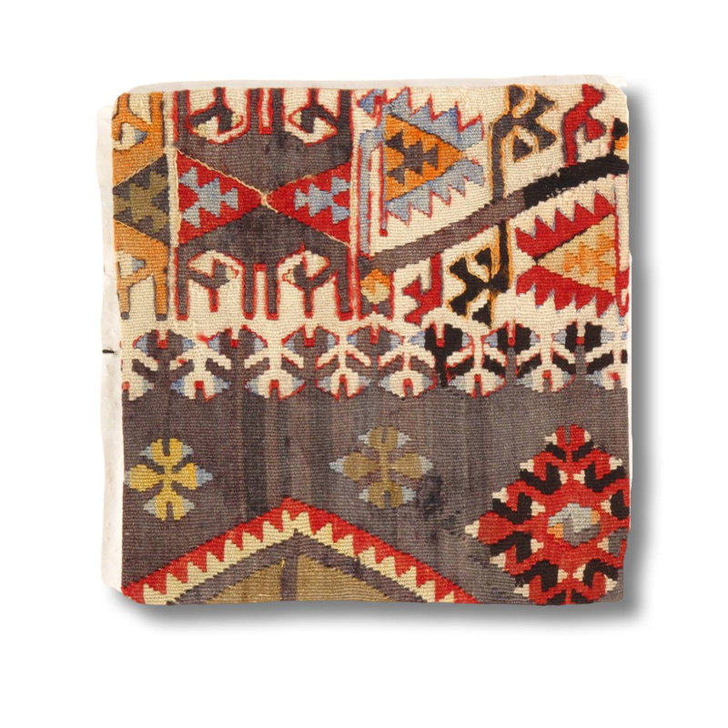 Vintage Hand Woven K155 Pillow 16", Red/Brown/Blue/Orange Southwestern