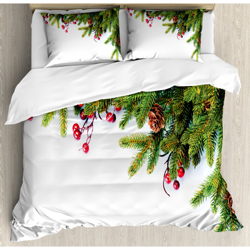 Traditional Polyester Floral Duvet Cover, King Duvet Cover + 2 Standard Shams
