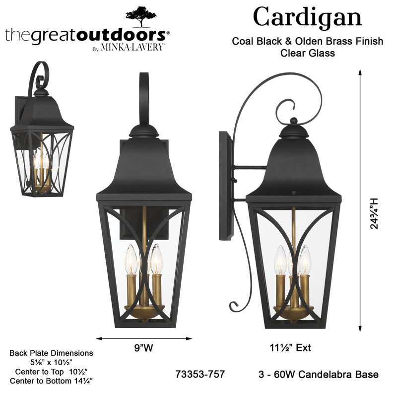 Cardigan 3 - Light Sconce Outdoor Wall Light