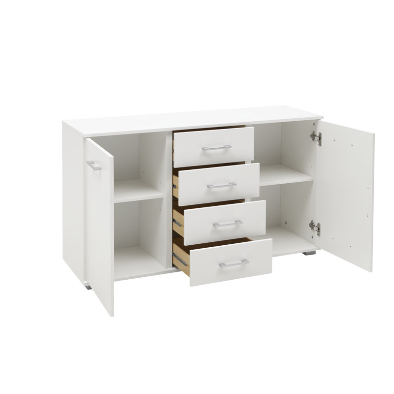 Athar 123cm W 4 - Drawer Chest of Drawers, White