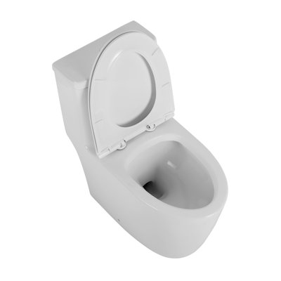 Ceramic Toilet, 1.1/1.6 , Elongated, White, Comfortable, Soft Close Seat, & , T036wt White Comfort Height Ceramic,