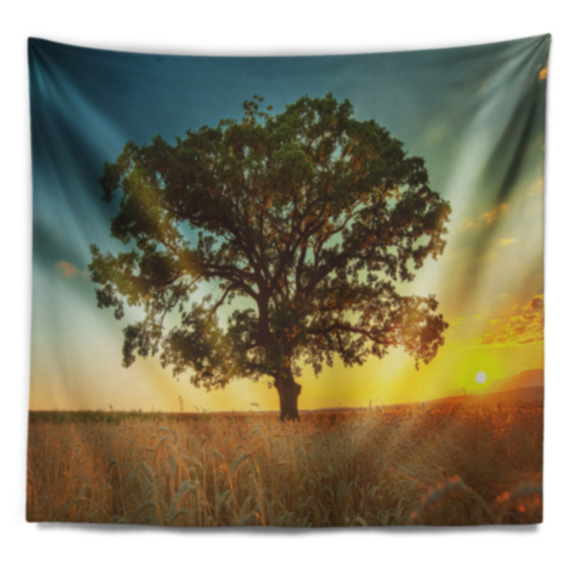 Tapisserie Big Tree in Summer Field, H 78 po x l 92 po