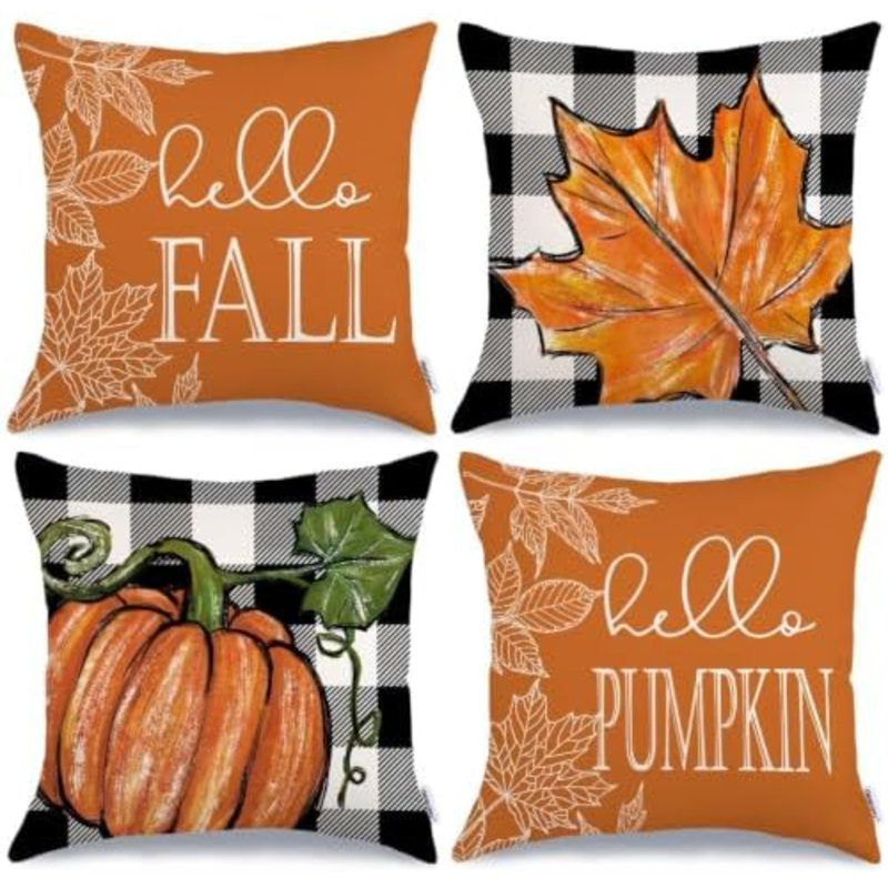 Plaid Pillow Cover, Square 18"