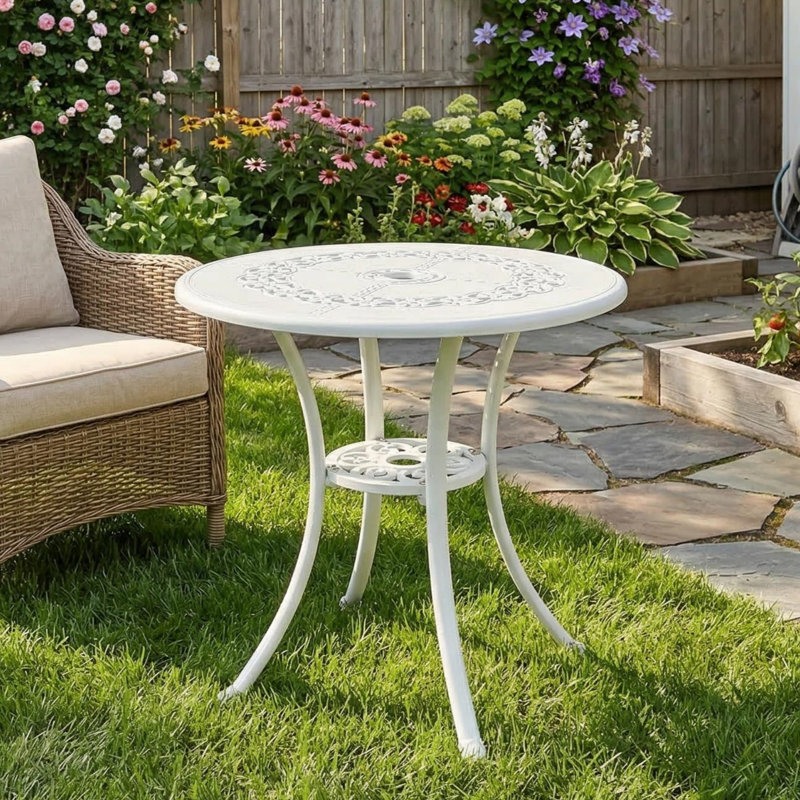 Fauver Metal Dining Table, White