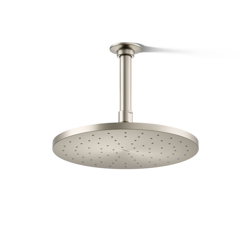 Contemporary Multi Function Rain Shower Head, Vibrant Brushed Nickel, Square, 1.75 GPM