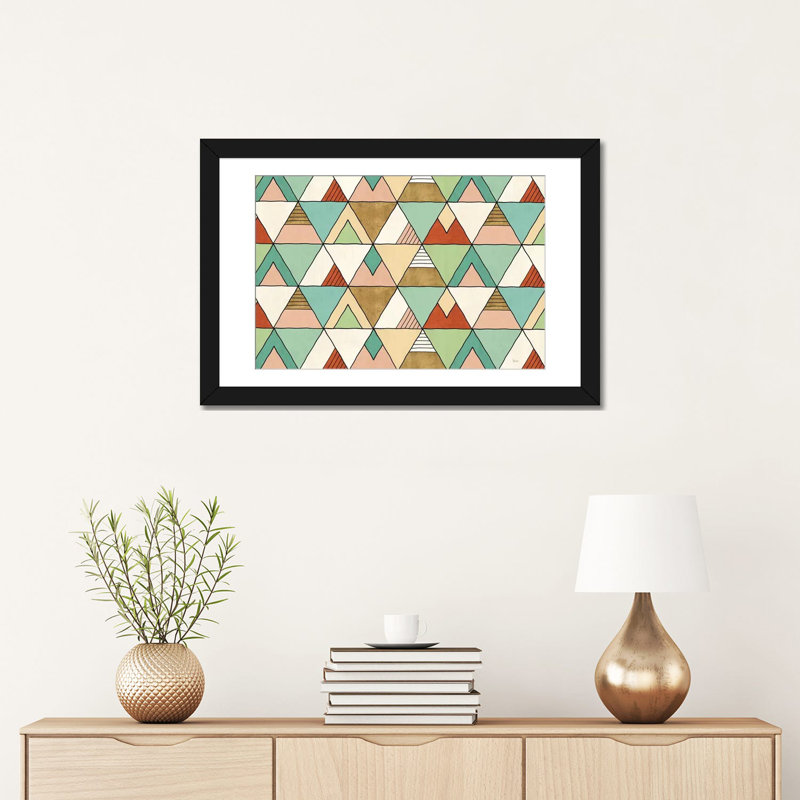 «Southwest Geo X», impression sur toile, Papier d'art encadré noir, Blanc, H 16 po x l 24 po x P 1 po