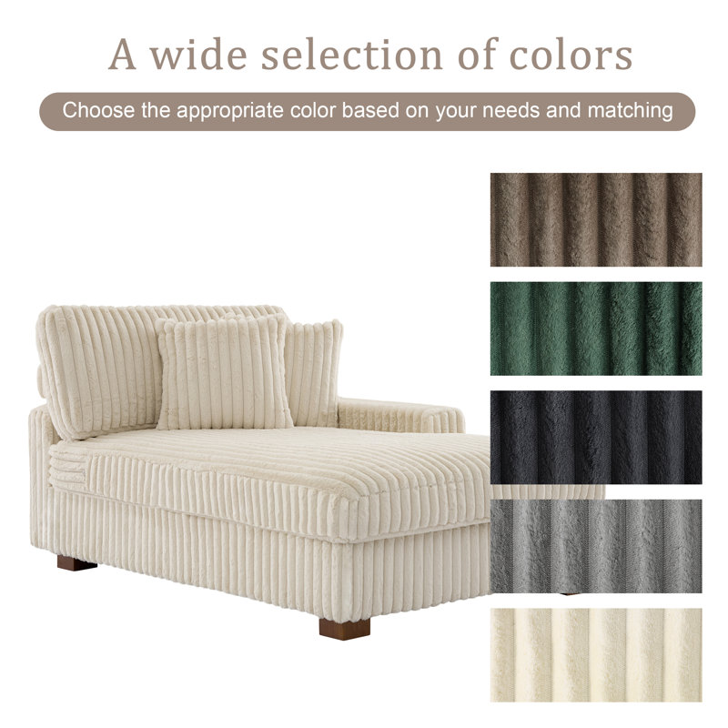 Upholstered Chaise Lounge, White