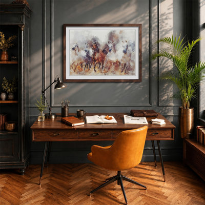 Galloping Horses in Abstract - Framed Print