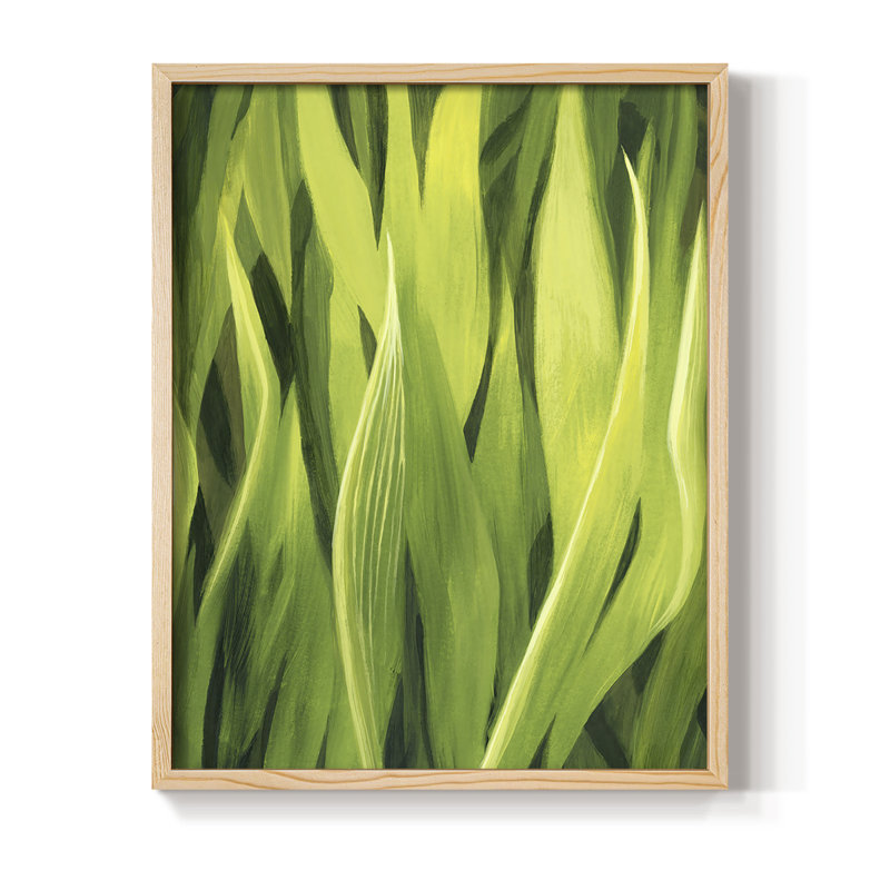 «Blades of Grass II», reproduction encadrée - bois massif, H 11 po x l 9 po