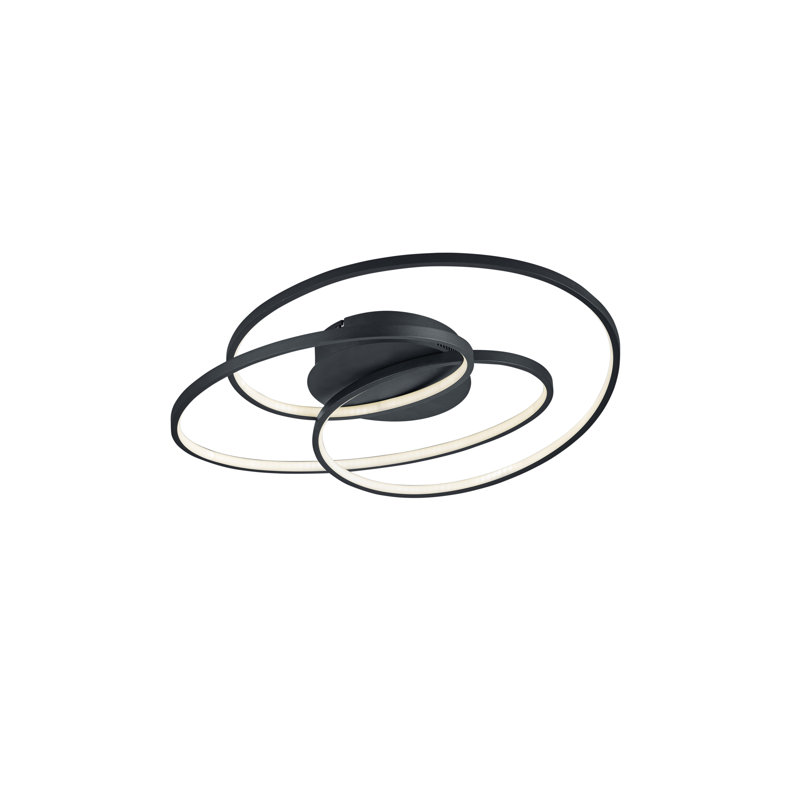 Voluntown 1-Light LED Flush Mount, 13.5cm H x 60cm W x 43cm D, Black