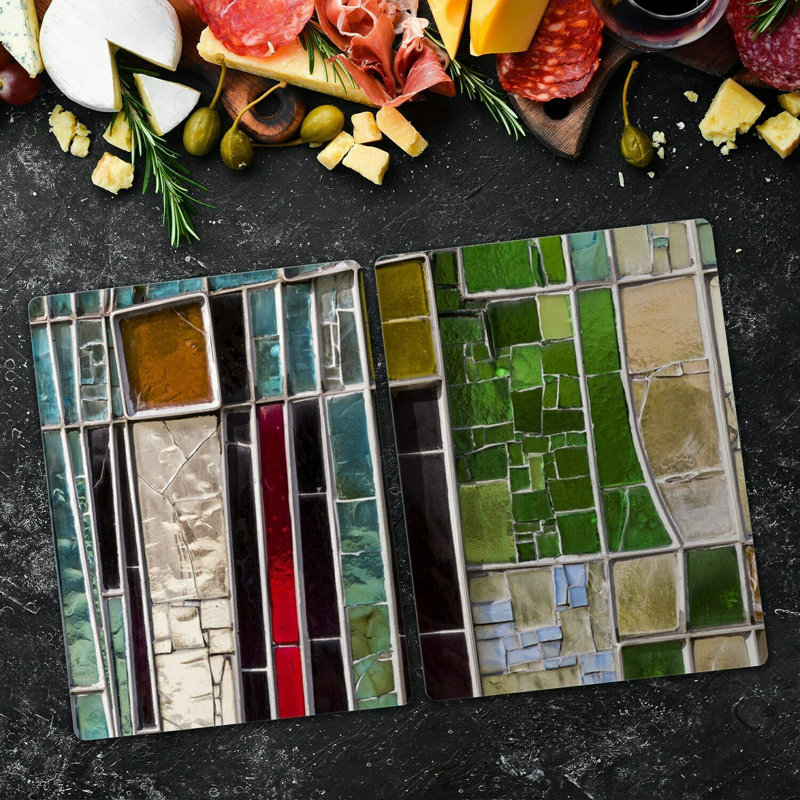 Milliron Irregular Motive Mosaic Abstract Chopping Board, 30cm L x 52cm W