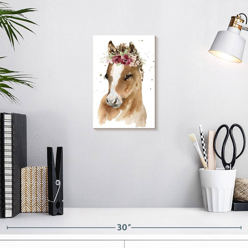Poney floral, H 12 po x l 8 po