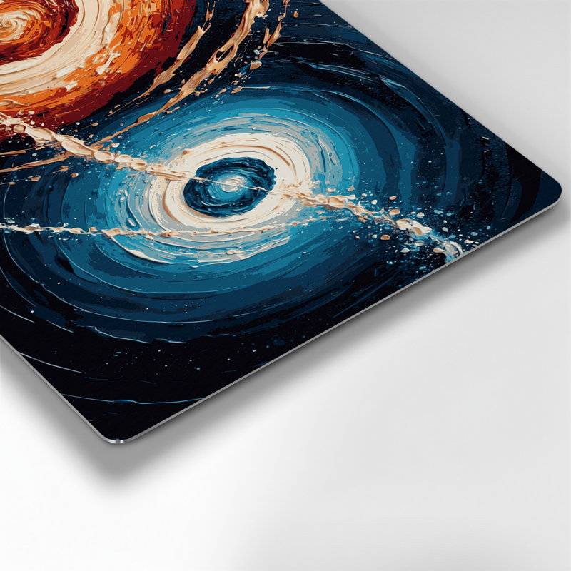 Space Binary star systems Gray Metal Wall Art, 12" H x 18" W